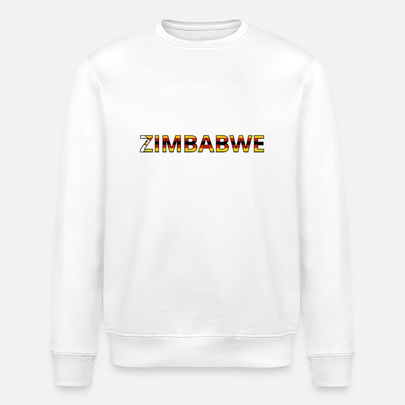 Flagge von Simbabwe - Stanley/Stella Unisex Bio-Sweatshirt ROLLER - Weiß
