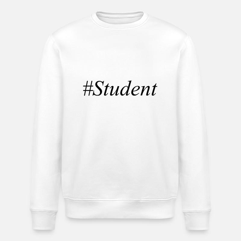#Student Logo Noir - Sweat bio ROLLER Stanley/Stella Unisexe - blanc