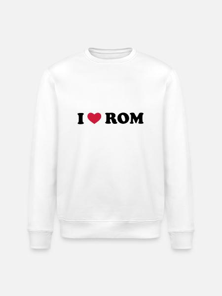 I Love Rom - Stanley/Stella Unisex Bio-Sweatshirt ROLLER - Weiß
