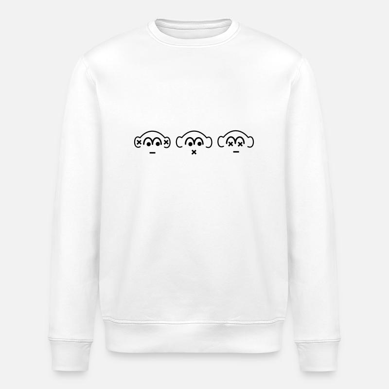 les trois singes - Sweat bio ROLLER Stanley/Stella Unisexe - blanc