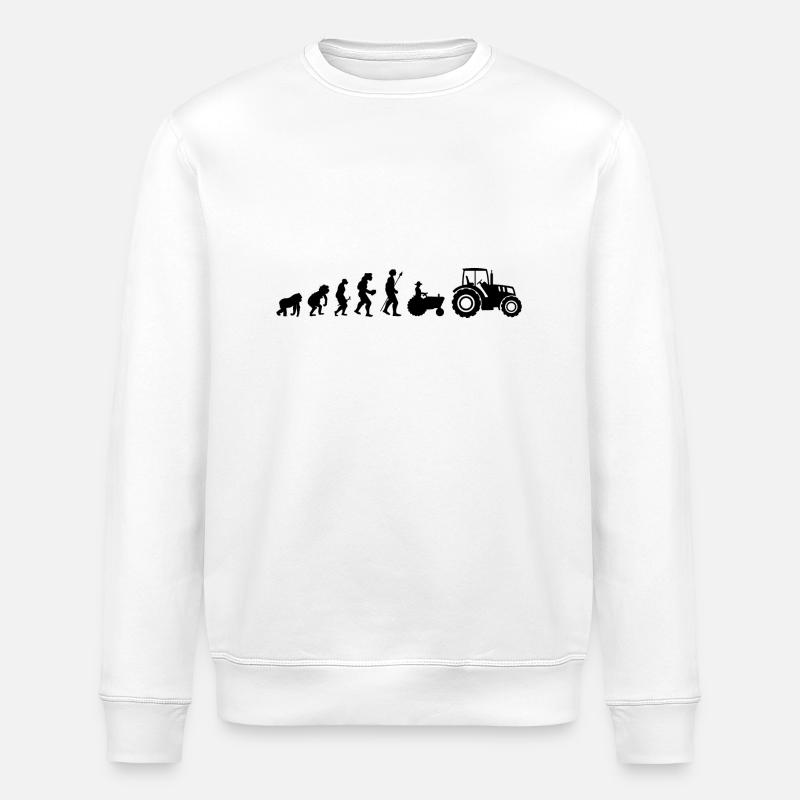 Evolution des Traktors - Stanley/Stella Unisex Bio-Sweatshirt ROLLER - Weiß