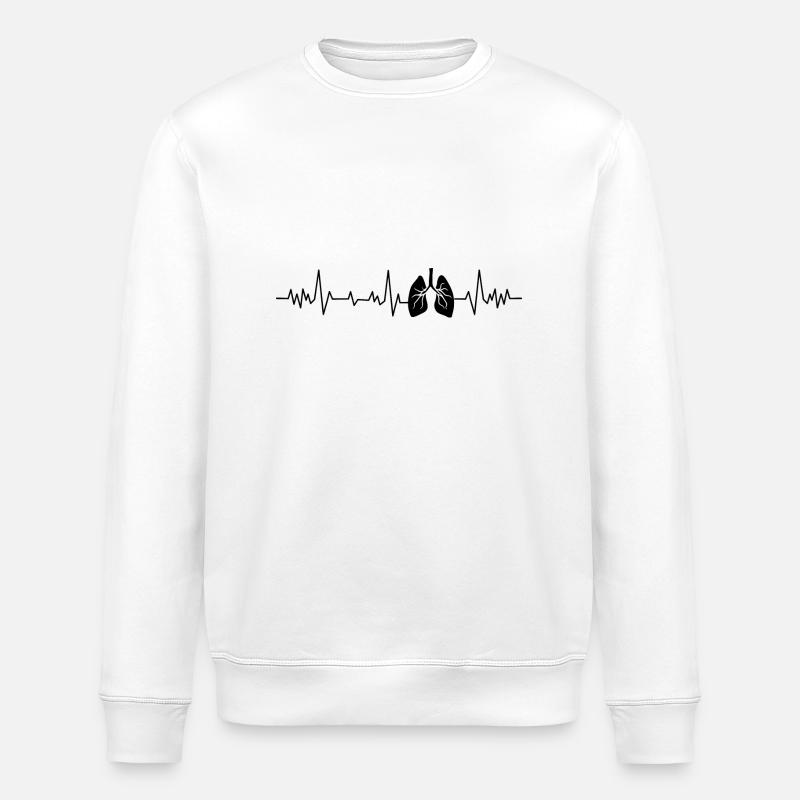 Herzschlag, Lunge - Stanley/Stella Unisex Bio-Sweatshirt ROLLER - Weiß