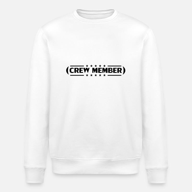 Crew Member Stars Design - Stanley/Stella ROLLER Unisex Organic Sweatshirt - white