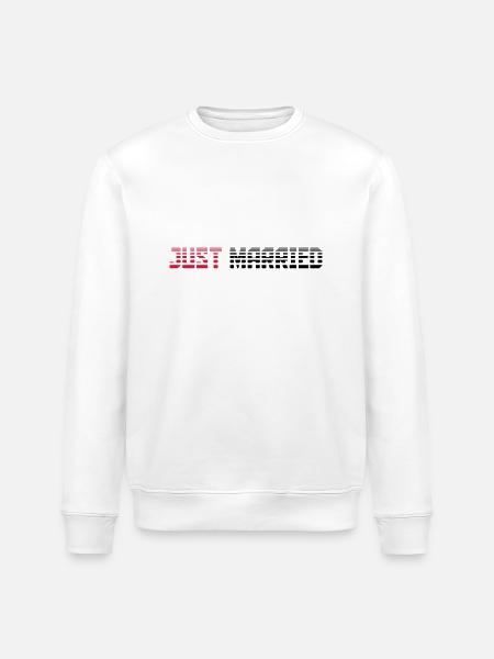 Just Married texte Logo Design - Sweat bio ROLLER Stanley/Stella Unisexe - blanc