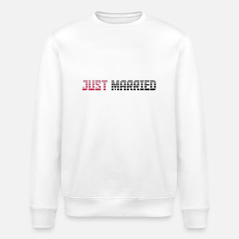Just Married Text Logo Design - Stanley/Stella Unisex Bio-Sweatshirt ROLLER - Weiß