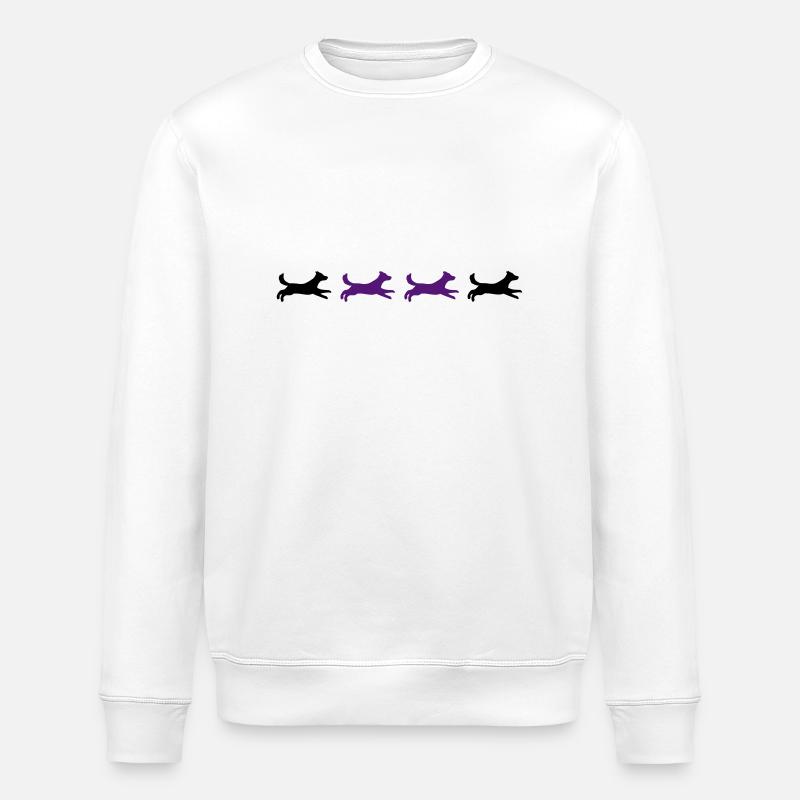 4x Dog runs - Stanley/Stella ROLLER Unisex Organic Sweatshirt - white