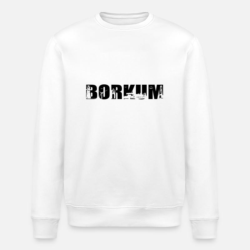 Borkum Skyline - Stanley/Stella Unisex Bio-Sweatshirt ROLLER - Weiß