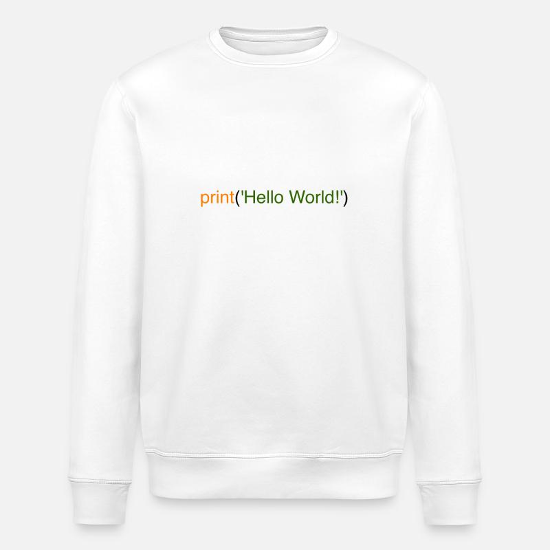 Bonjour le monde Python - Sweat bio ROLLER Stanley/Stella Unisexe - blanc