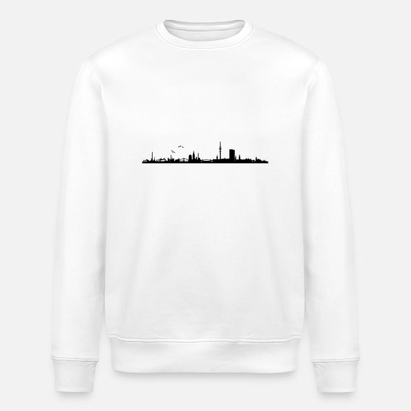 Hambourg skyline panorama - Sweat bio ROLLER Stanley/Stella Unisexe - blanc