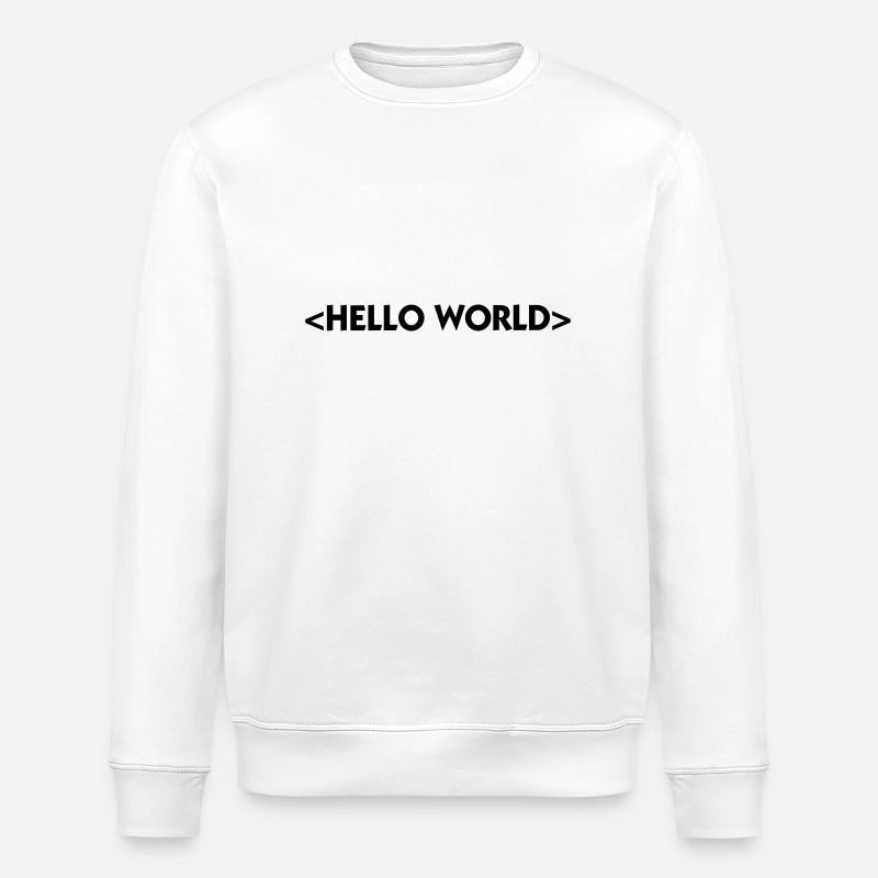 Hello World - Stanley/Stella ROLLER Unisex Organic Sweatshirt - white