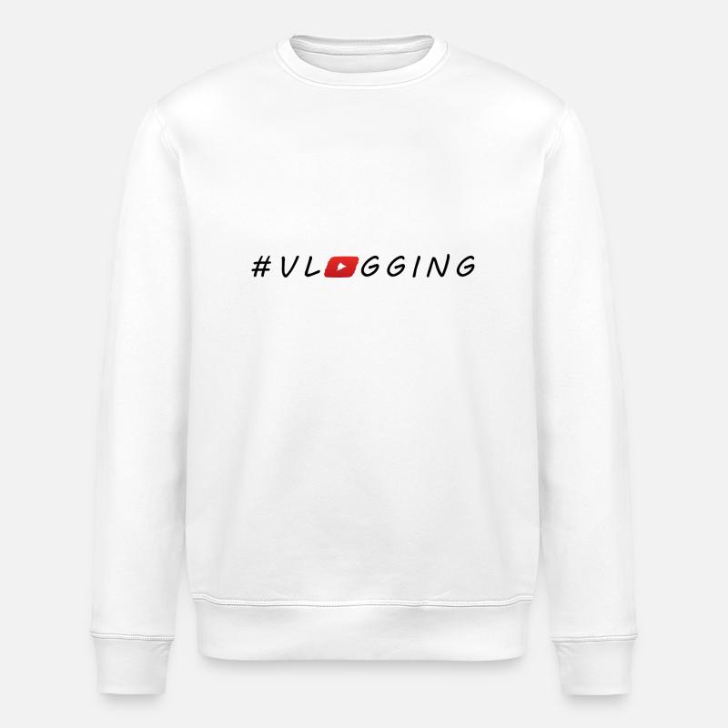 YouTube #Vlogging - Stanley/Stella ROLLER Unisex Organic Sweatshirt - white