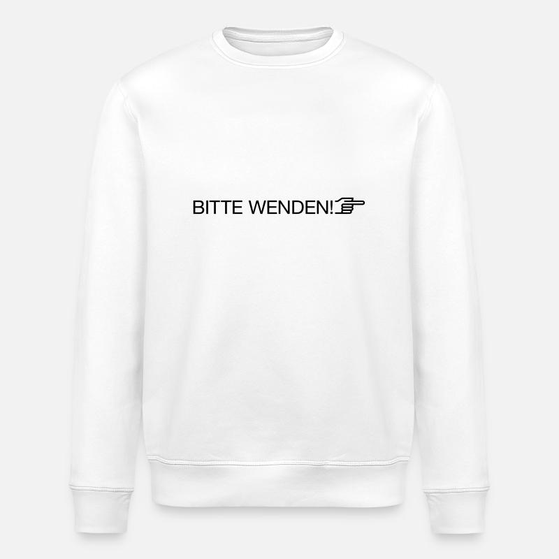 "bitte wenden" - Stanley/Stella Unisex Bio-Sweatshirt ROLLER - Weiß