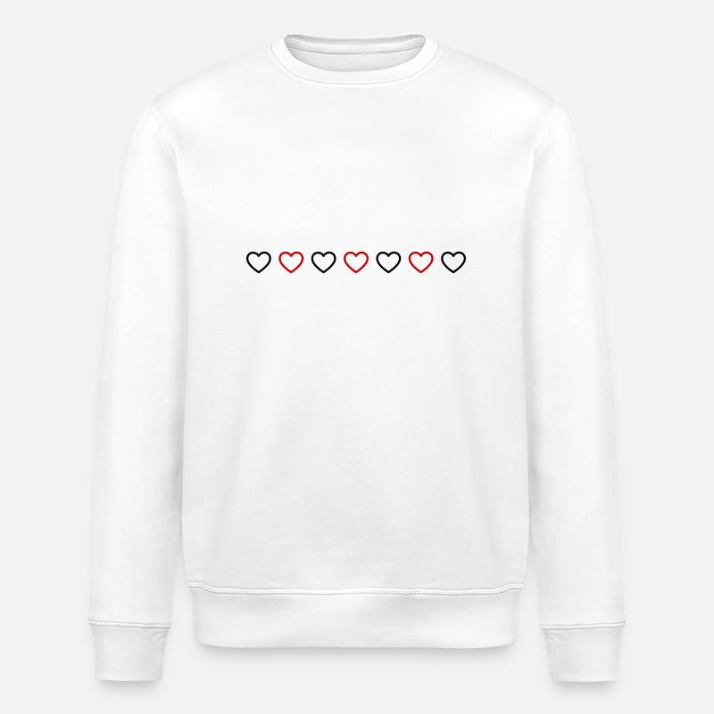 Ligne de symbole de cœurs - Sweat bio ROLLER Stanley/Stella Unisexe - blanc