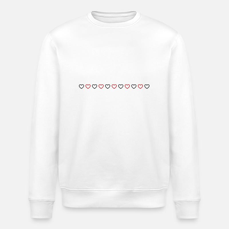 Icône de ligne de cœur - Sweat bio ROLLER Stanley/Stella Unisexe - blanc