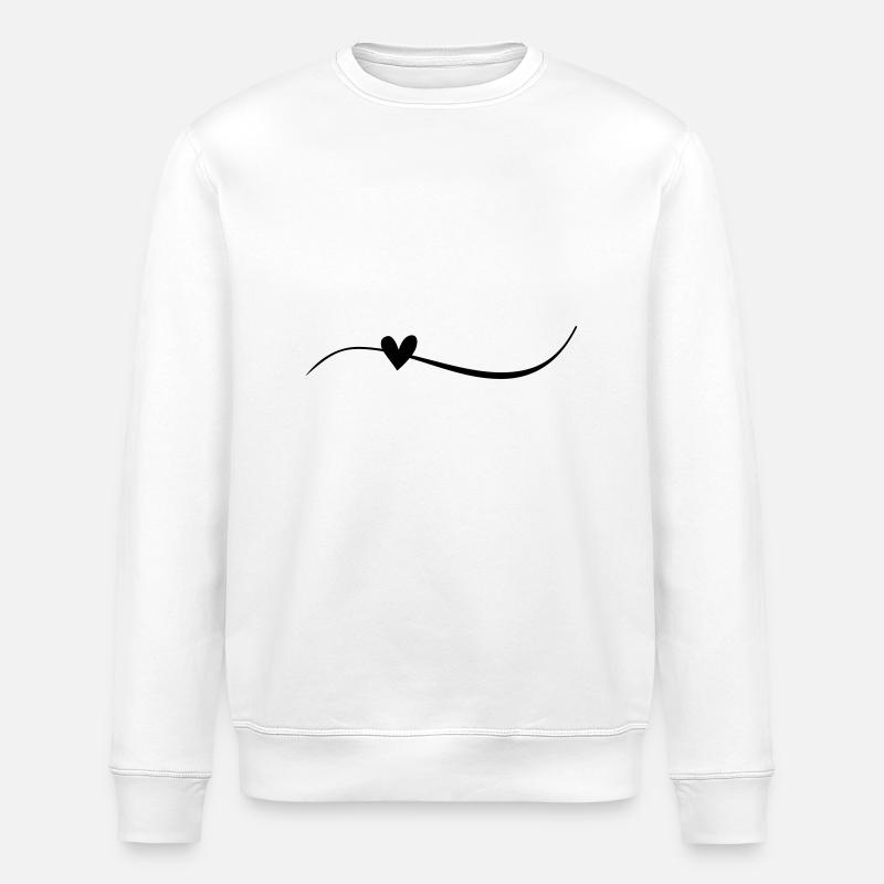 Ligne avec cœur - Sweat bio ROLLER Stanley/Stella Unisexe - blanc
