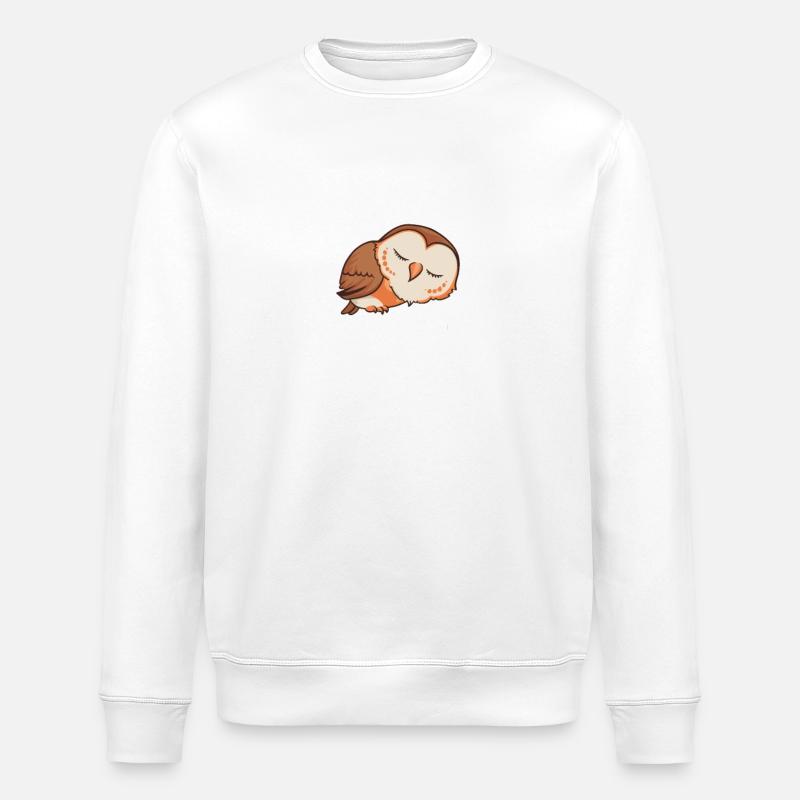 Nachteule Eule Eulen Vogel - Stanley/Stella Unisex Bio-Sweatshirt ROLLER - Weiß