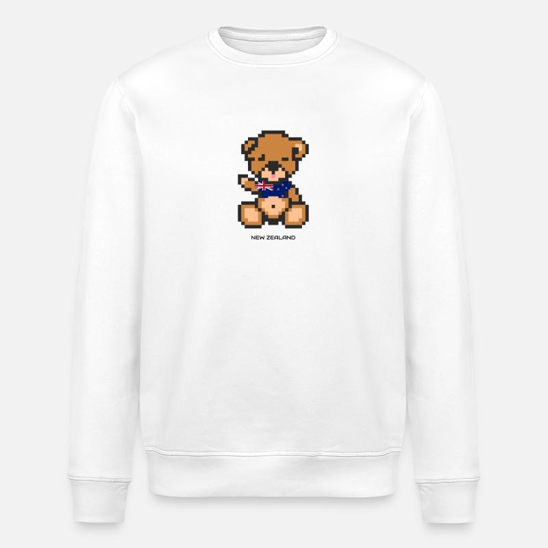 Pixel Bär Neuseeland - Stanley/Stella Unisex Bio-Sweatshirt ROLLER - Weiß