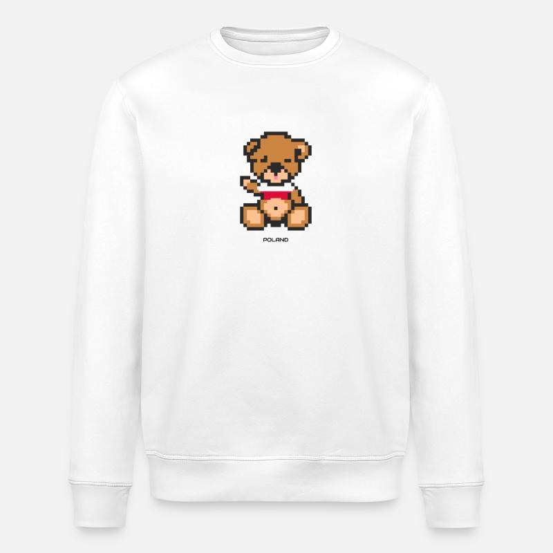 Pixel Bär Polen - Stanley/Stella Unisex Bio-Sweatshirt ROLLER - Weiß