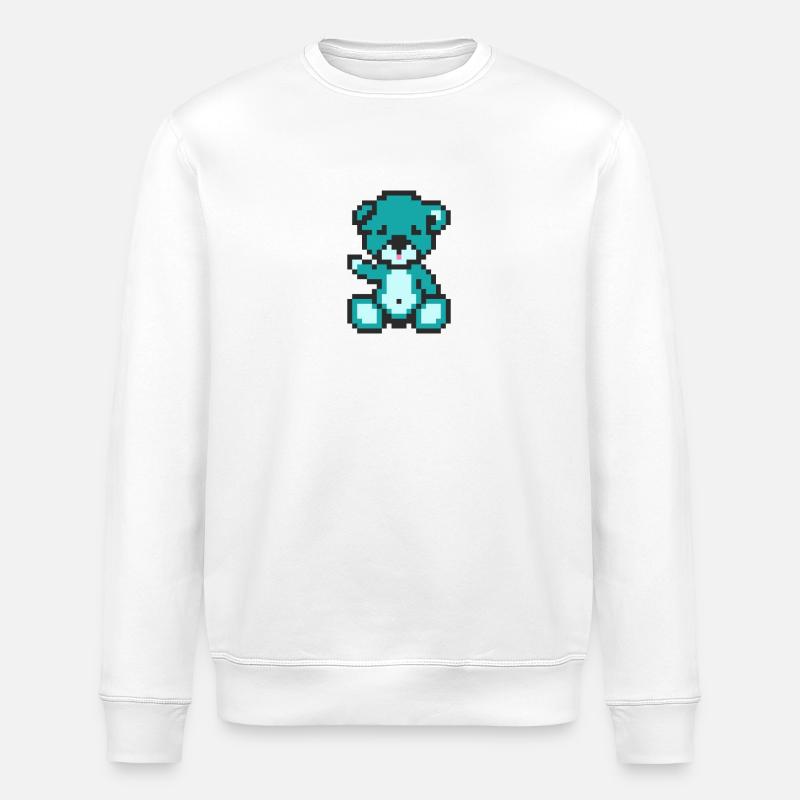 Pixel Bear Alien - Stanley/Stella ROLLER Unisex Organic Sweatshirt - white