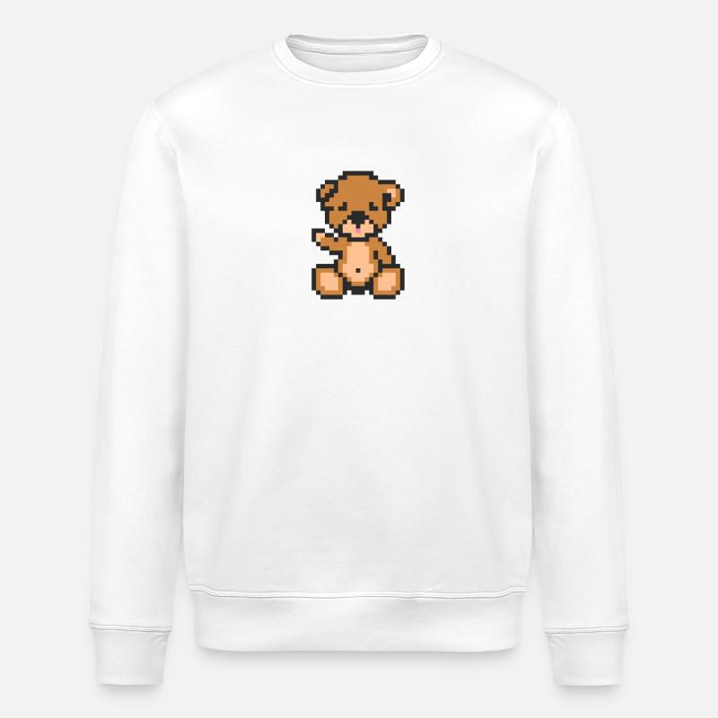 Pixel-Teddybär - Stanley/Stella Unisex Bio-Sweatshirt ROLLER - Weiß