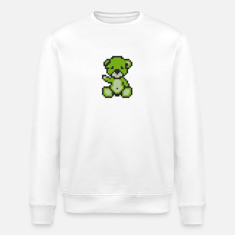 Pixel Bear Landscape - Sweat bio ROLLER Stanley/Stella Unisexe - blanc