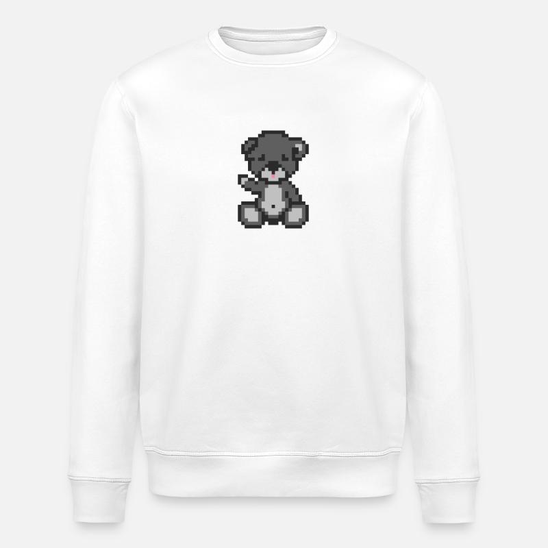 Pixel Bear Storm - Sweat bio ROLLER Stanley/Stella Unisexe - blanc