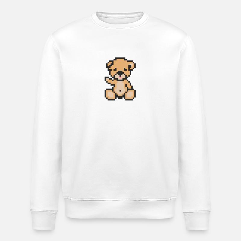 Pixel Bär Licht - Stanley/Stella Unisex Bio-Sweatshirt ROLLER - Weiß