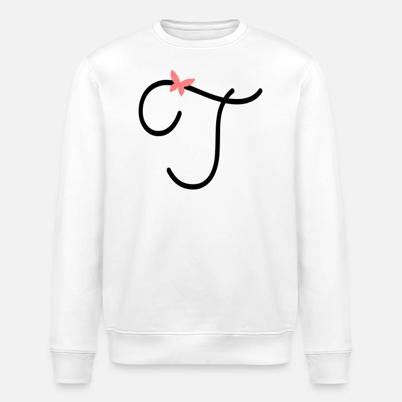 Buchstabe T Schmetterlingsbuchstabe - Stanley/Stella Unisex Bio-Sweatshirt ROLLER - Weiß