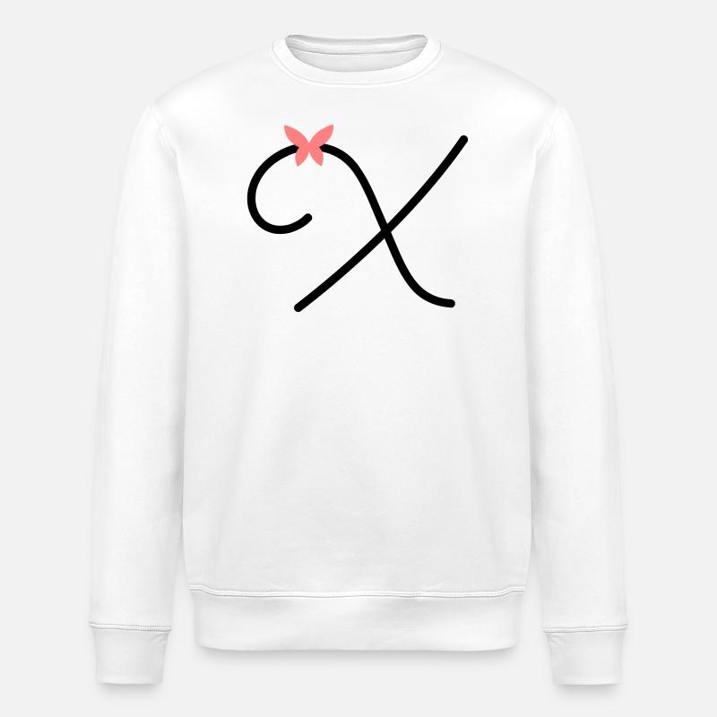 Buchstabe X Schmetterlingsbuchstabe - Stanley/Stella Unisex Bio-Sweatshirt ROLLER - Weiß