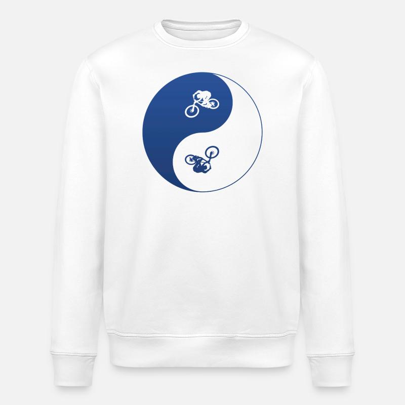yin and yang biken - Stanley/Stella Unisex Bio-Sweatshirt ROLLER - Weiß