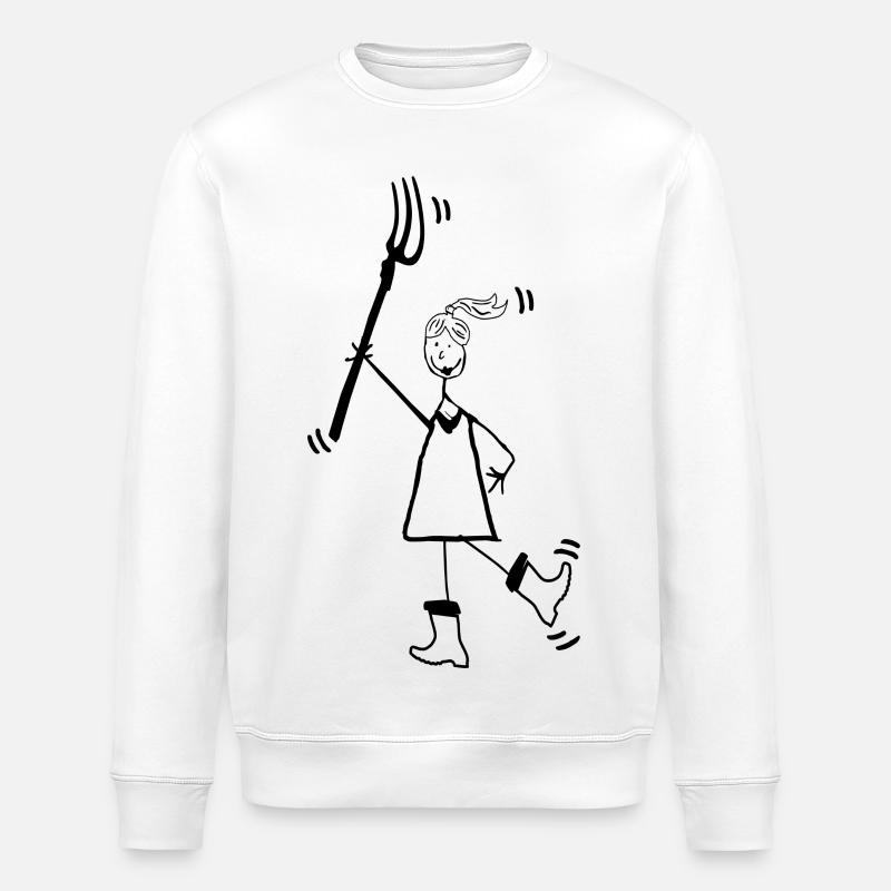 Mädchen Mistgabel Gummistiefel - Stanley/Stella Unisex Bio-Sweatshirt ROLLER - Weiß
