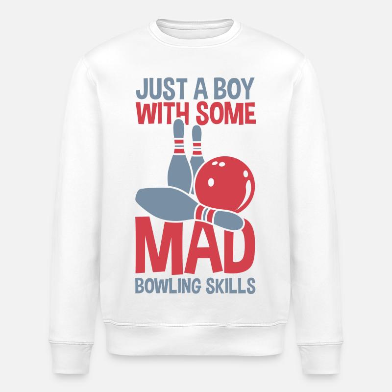 Bowling Boy - Stanley/Stella ROLLER Unisex Organic Sweatshirt - white