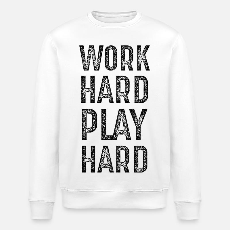 travailler dur jouer dur - Sweat bio ROLLER Stanley/Stella Unisexe - blanc
