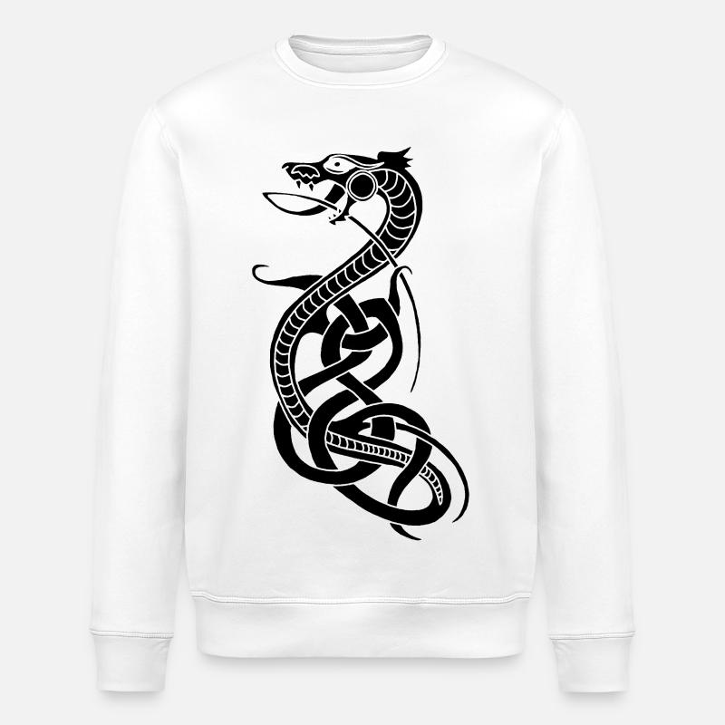 Serpent noir infini - Sweat bio ROLLER Stanley/Stella Unisexe - blanc