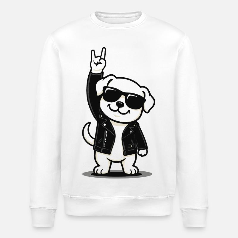 Rock ’n’ Roll Puppy - Stanley/Stella Unisex Bio-Sweatshirt ROLLER - Weiß
