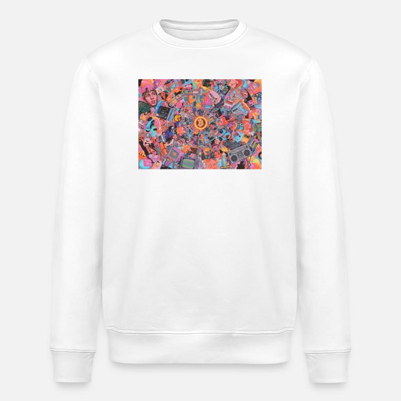 Bitcoin Bazooka – PopArt 3 - Stanley/Stella Unisex Bio-Sweatshirt ROLLER - Weiß