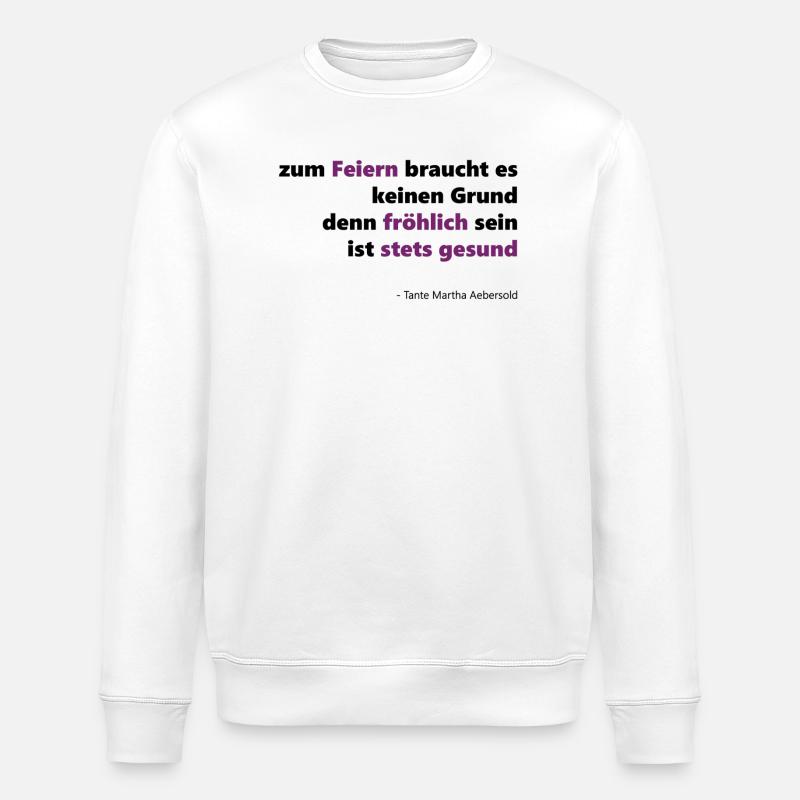 Citation joyeusement saine pour la célébration - Sweat bio ROLLER Stanley/Stella Unisexe - blanc