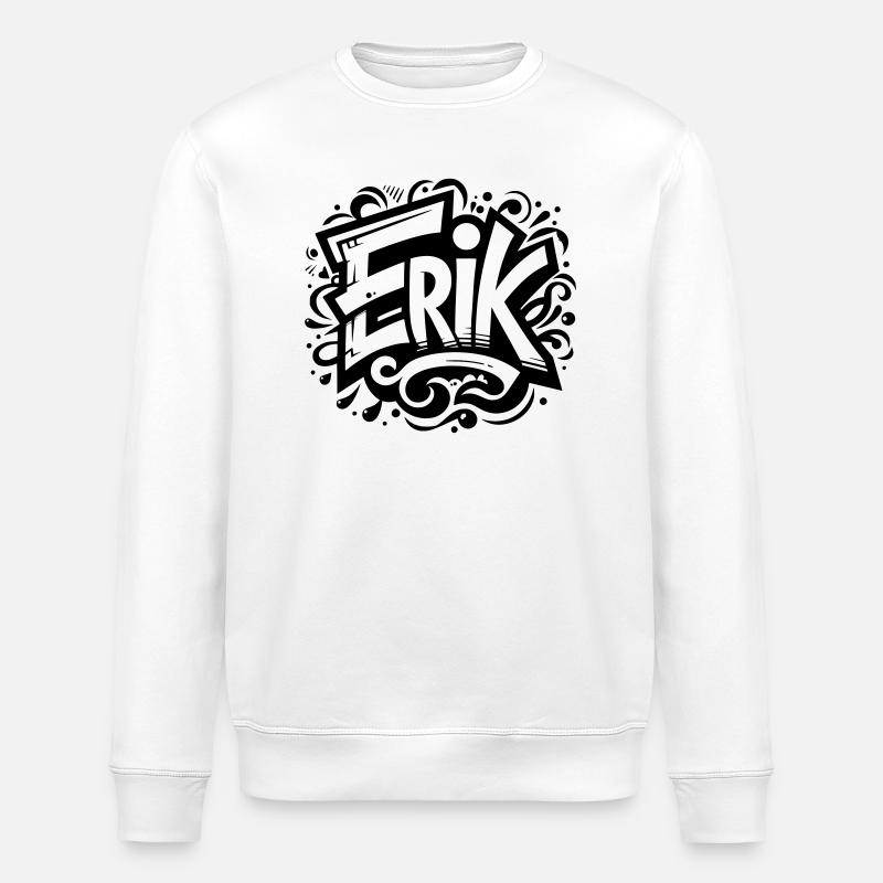 Erik Nom Prénom Graffiti - Sweat bio ROLLER Stanley/Stella Unisexe - blanc