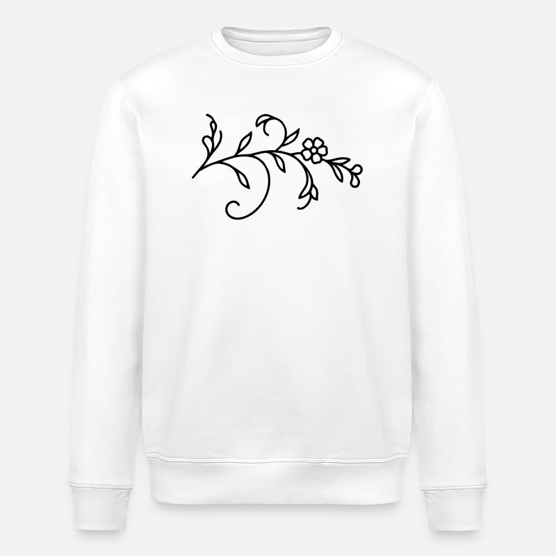 Blumenranke Blätter - Stanley/Stella Unisex Bio-Sweatshirt ROLLER - Weiß