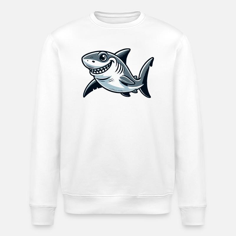 Bande dessinée requin - Sweat bio ROLLER Stanley/Stella Unisexe - blanc