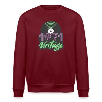 1971 Vintage Schallplatten Geburtstag Geschenkidee - Stanley/Stella Unisex Bio-Sweatshirt ROLLER - Weiß - Vorne - Nik (191cm)