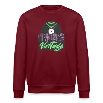 1982 Vintage Schallplatten Geburtstag Geschenkidee - Stanley/Stella Unisex Bio-Sweatshirt ROLLER - Weiß - Vorne - Nik (191cm)