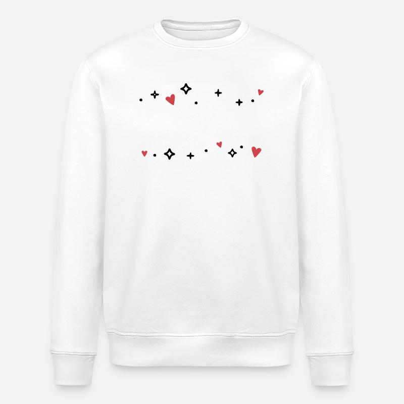 Herzen Sternchen Glitzer - Stanley/Stella Unisex Bio-Sweatshirt ROLLER - Weiß