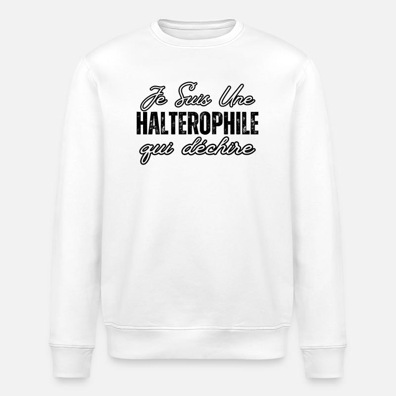 halterophile qui déchire - Sweat bio ROLLER Stanley/Stella Unisexe - blanc