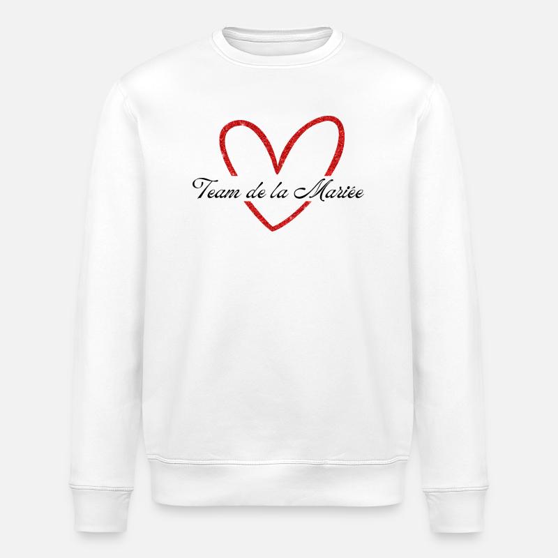 Red Heart Glitter Bride Team - Stanley/Stella ROLLER Unisex Organic Sweatshirt - white