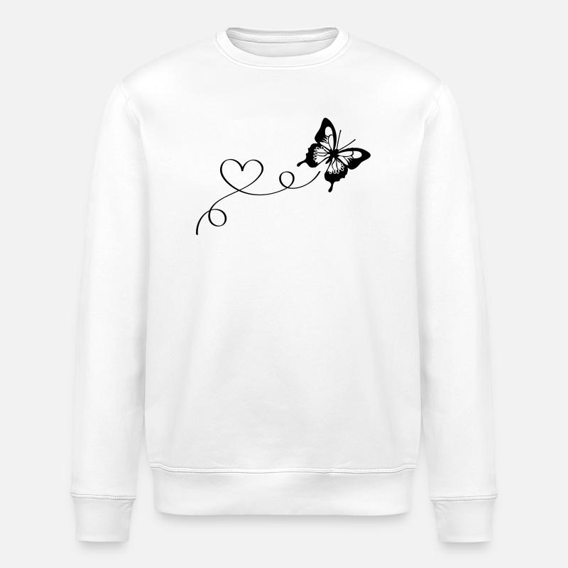 Amour papillon - Sweat bio ROLLER Stanley/Stella Unisexe - blanc