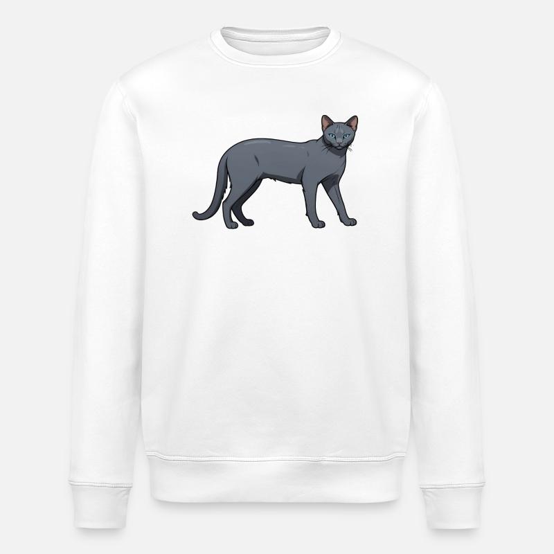 Bleu Russe - Chat mignon Sticker - Sweat bio ROLLER Stanley/Stella Unisexe - blanc