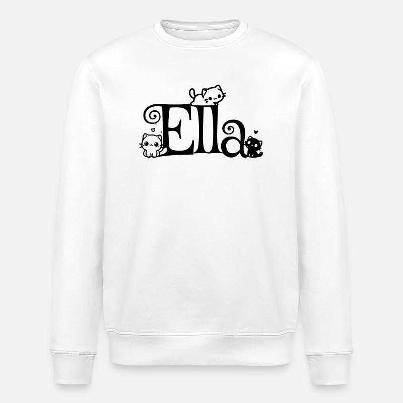 Ella Name Vorname Kätzchenname - Stanley/Stella Unisex Bio-Sweatshirt ROLLER - Weiß