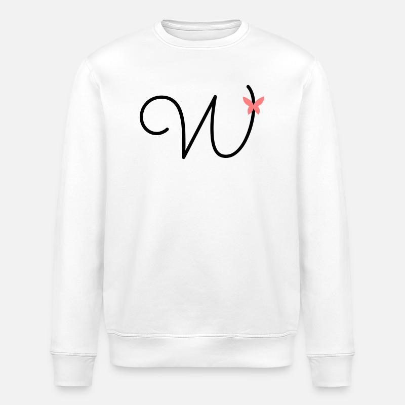 Lettre W Papillon Lettre - Sweat bio ROLLER Stanley/Stella Unisexe - blanc