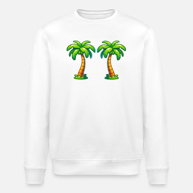 Palm trees - Stanley/Stella ROLLER Unisex Organic Sweatshirt - white